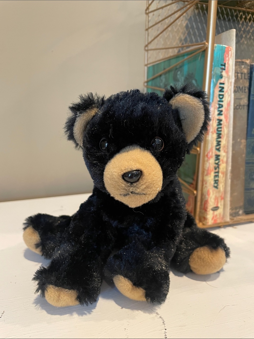 Black and Tan Plush Bear Stuffed Animal - Soft Cuddly plush